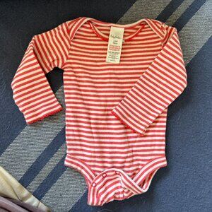 Baby Boden Red Striped Onesie 3-6mo